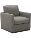 Furniture Closeout! Joud Fabric Accent Swivel Chair In Smoke Charcoal