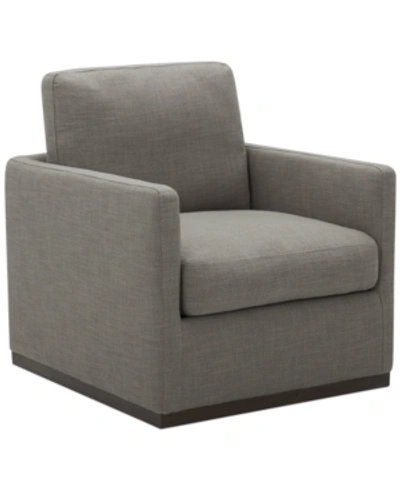 Furniture Closeout! Joud Fabric Accent Swivel Chair In Smoke Charcoal