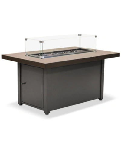 Furniture Cal Sil Rectangle Fire Pit Table In Gunmetal