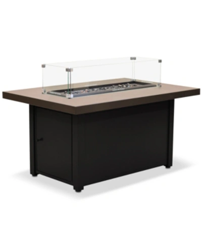 Furniture Cal Sil Rectangle Fire Pit Table In Midnight