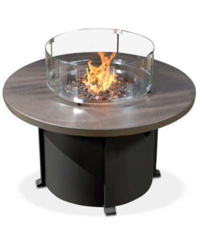 Furniture Cal Sil Round Fire Pit Table In Midnight