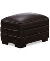 Furniture Myars Leather Ottoman In Coffee Brown