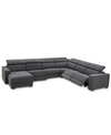 FURNITURE NEVIO 157" 6-PC. FABRIC SECTIONAL SOFA WITH CHAISE, CREATED FOR MACY'S