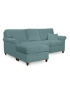 Furniture Lidia 82" Fabric 2-pc. Reversible Chaise Sectional Sofa With Storage Ottoman In Gypsy Blue Green