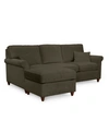 Furniture Lidia 82" Fabric 2-pc. Reversible Chaise Sectional Sofa With Storage Ottoman In Gypsy Flannel Green