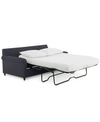 Furniture Lidia 82" Fabric 2-pc. Chaise Sectional Queen Sleeper Sofa With Storage Ottoman In Gypsy Graphite Gray