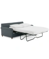 Furniture Lidia 82" Fabric 2-pc. Chaise Sectional Queen Sleeper Sofa With Storage Ottoman In Gypsy Slate Gray