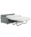 Furniture Lidia 82" Fabric 2-pc. Chaise Sectional Queen Sleeper Sofa With Storage Ottoman In Gypsy Smoked Pearl Gray