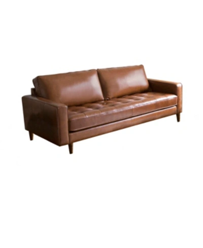 Furniture Shiloh 80" Leather Sofa In Camel