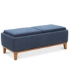 Furniture Jollene Fabric Storage Cocktail Ottoman, Created For Macy's In Midnight Blue