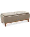 Furniture Jollene Fabric Storage Cocktail Ottoman, Created For Macy's In Slate Grey