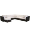 FURNITURE VIEWPORT OUTDOOR 8-PC. MODULAR SEATING SET (3 CORNER UNITS, 4 ARMLESS UNITS AND 1 OTTOMAN), WITH SUN