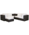 FURNITURE VIEWPORT OUTDOOR 6-PC. MODULAR SEATING SET (2 CORNER UNITS, 2 ARMLESS UNITS, 1 CORNER TABLE AND 1 OT