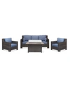 FURNITURE VIEWPORT OUTDOOR 4-PC. SET (1 SOFA, 2 CLUB CHAIRS & 1 CAL SIL FIREPIT), CREATED FOR MACY'S