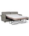 Furniture Orid 77" Full Roll Arm Leather Sleeper, Created For Macy's In Alloy Grey