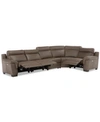 Furniture Closeout! Julius Ii 5-pc. Leather Sectional Sofa With 3 Power Recliners, Power Headrests & Usb Power In Dark Taupe