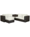 FURNITURE VIEWPORT OUTDOOR 6-PC. MODULAR SEATING SET (2 CORNER UNITS, 2 ARMLESS UNITS, 1 CORNER TABLE AND 1 OT