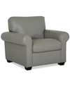 Furniture Orid 36" Leather Roll Arm Chair, Created For Macy's In Alloy Grey