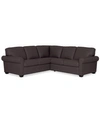 Furniture Orid 2-pc. "l"-shaped Leather Roll Arm Sectional , Created For Macy's In Café Brown