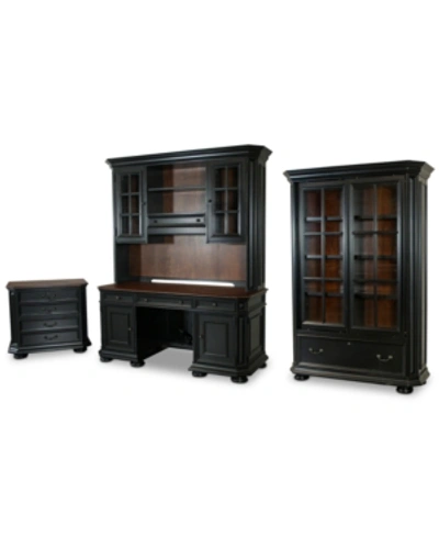 Furniture Beekman Home Office, 4-pc.  Set (credenza Hutch, Computer Credenza, File Cabinet & Bookcase