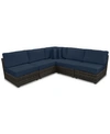 FURNITURE VIEWPORT OUTDOOR 5-PC. MODERN MODULAR SEATING SET (4 ARMLESS UNITS AND 1 CORNER UNIT) WITH CUSTOM SU