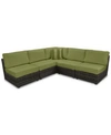 FURNITURE VIEWPORT OUTDOOR 5-PC. MODERN MODULAR SEATING SET (4 ARMLESS UNITS AND 1 CORNER UNIT) WITH CUSTOM SU