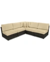 FURNITURE VIEWPORT OUTDOOR 5-PC. MODERN MODULAR SEATING SET (4 ARMLESS UNITS AND 1 CORNER UNIT) WITH CUSTOM SU