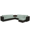 FURNITURE VIEWPORT OUTDOOR 8-PC. MODULAR SEATING SET (2 CORNER UNITS, 4 ARMLESS UNITS, 1 CORNER TABLE AND 1 OT