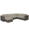 FURNITURE CLOSEOUT! VIEWPORT OUTDOOR 7-PC. MODULAR SEATING SET (3 CORNER UNITS, 3 ARMLESS UNITS AND 1 OTTOMAN)