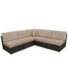 FURNITURE VIEWPORT OUTDOOR 5-PC. MODERN MODULAR SEATING SET (4 ARMLESS UNITS AND 1 CORNER UNIT) WITH CUSTOM SU