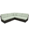 FURNITURE VIEWPORT OUTDOOR 5-PC. MODERN MODULAR SEATING SET (4 ARMLESS UNITS AND 1 CORNER UNIT) WITH CUSTOM SU