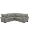 Furniture Ennia 2-pc. Leather Sectional Sofa, Created For Macy's In Alloy Grey