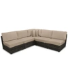 FURNITURE VIEWPORT OUTDOOR 5-PC. MODERN MODULAR SEATING SET (4 ARMLESS UNITS AND 1 CORNER UNIT) WITH CUSTOM SU