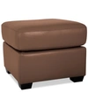 Furniture Ennia Leather Ottoman, Created For Macy's In Biscotti (special Order)
