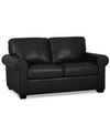 FURNITURE ORID 59" LEATHER ROLL ARM LOVESEAT, CREATED FOR MACY'S