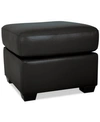 Furniture Orid Leather Ottoman, Created For Macy's In Ink (special Order)