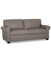 Furniture Orid 77" Leather Roll Arm Apartment Sofa, Created For Macy's In Pewter (special Order)