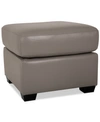 Furniture Orid Leather Ottoman, Created For Macy's In Pewter (special Order)