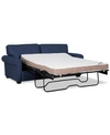 Furniture Orid 77" Full Roll Arm Leather Sleeper, Created For Macy's In Sapphire (special Order)