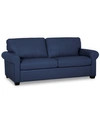 Furniture Orid 77" Leather Roll Arm Apartment Sofa, Created For Macy's In Sapphire (special Order)