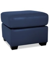 Furniture Lothan 24" Leather Ottoman, Created For Macy's In Sapphire (special Order)