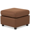 Furniture Ennia Leather Ottoman, Created For Macy's In Biscotti (special Order)