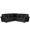 Furniture Orid 2-pc. "l"-shaped Leather Roll Arm Sectional , Created For Macy's In Ink (special Order)