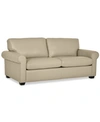 Furniture Orid 77" Leather Roll Arm Apartment Sofa, Created For Macy's In Lace (special Order)