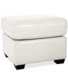 Furniture Lothan 24" Leather Ottoman, Created For Macy's In Snow (special Order)