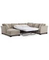 Furniture Elliot Ii 138" Fabric 3-piece Chaise Sleeper Sectional, Created For Macy's In Merit Dove Beige