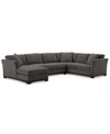 Furniture Elliot Ii 138" Fabric 3-pc. Chaise Sectional, Created For Macy's In Merit Charcoal Grey
