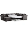 Furniture Elliot Ii 138" Fabric 3-piece Chaise Sleeper Sectional, Created For Macy's In Merit Charcoal Grey