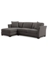 Furniture Elliot Ii 107" 2-pc. Fabric Chaise Sectional Apartment Sofa, Created For Macy's In Merit Charcoal Grey