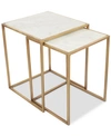 FURNITURE ISLA MARBLE 2-PC. SQUARE NESTING END TABLE